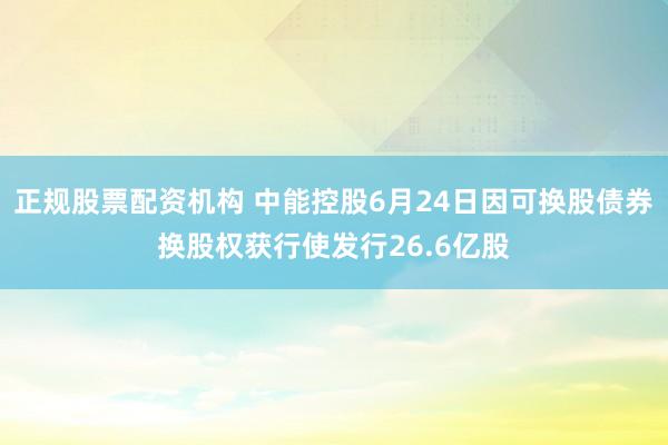 正规股票配资机构 中能控股6月24日因可换股债券换股权获行使